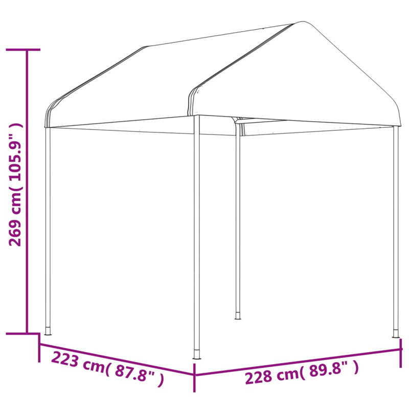 Dakota Fields Gazebo With Roof White 15.61X2.28X2.69 M Polyethylene