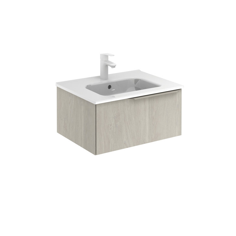 Ensemble de meuble-lavabo simple 24 po 24 po, Chêne blanc