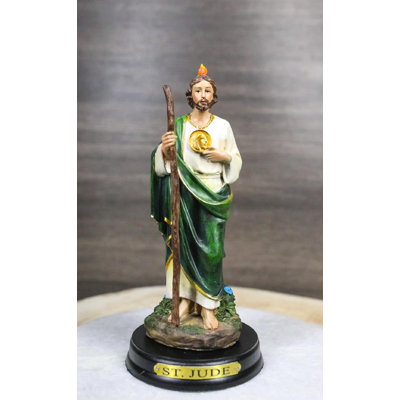 Saint Jude Thaddeus The Apostle With Holy Spirit Fire Figurine With Base 5.5"H