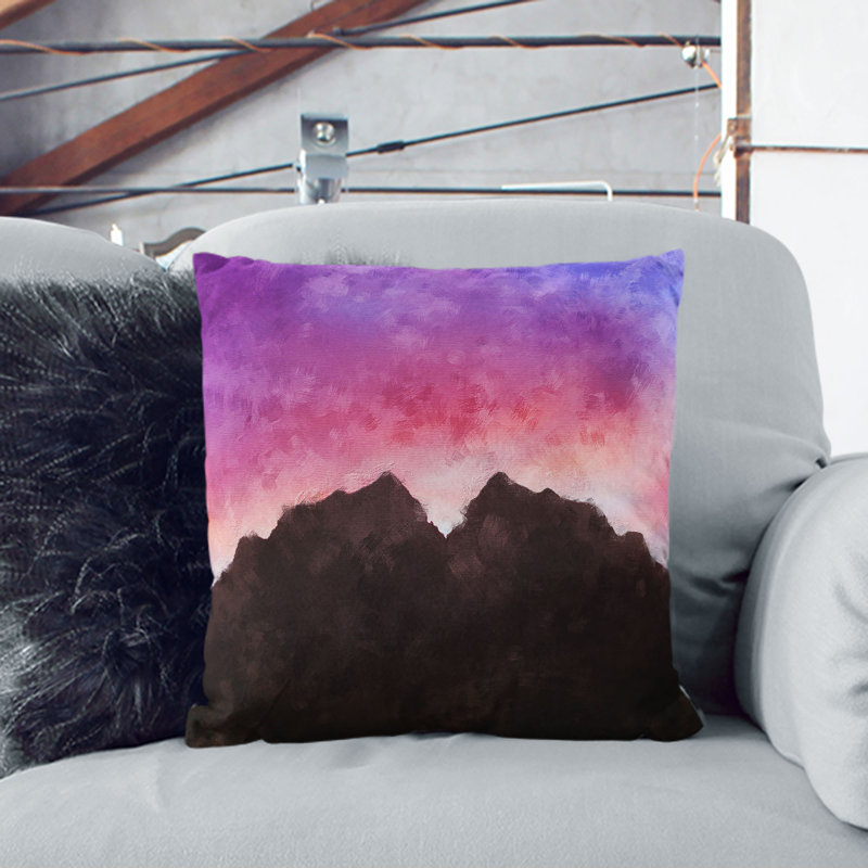 Mountain Mirror Cushion with Filling, 55cm H x 55cm W x 20cm D, Stone