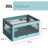 Medium Collapsible Storage Box Bin, 5 Side Clear Open Access Stackable w/ Lid, Wheels-1249410764-1242576479