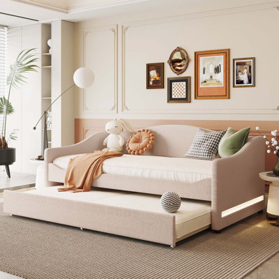 Teddy Fleece Upholstered Daybed With Light