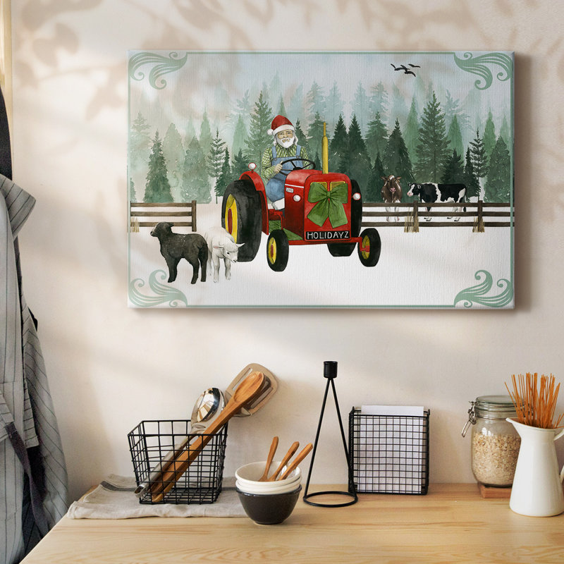 Collection Country Santa, toile tendue avec châssis en A, H 8 po x l 12 po