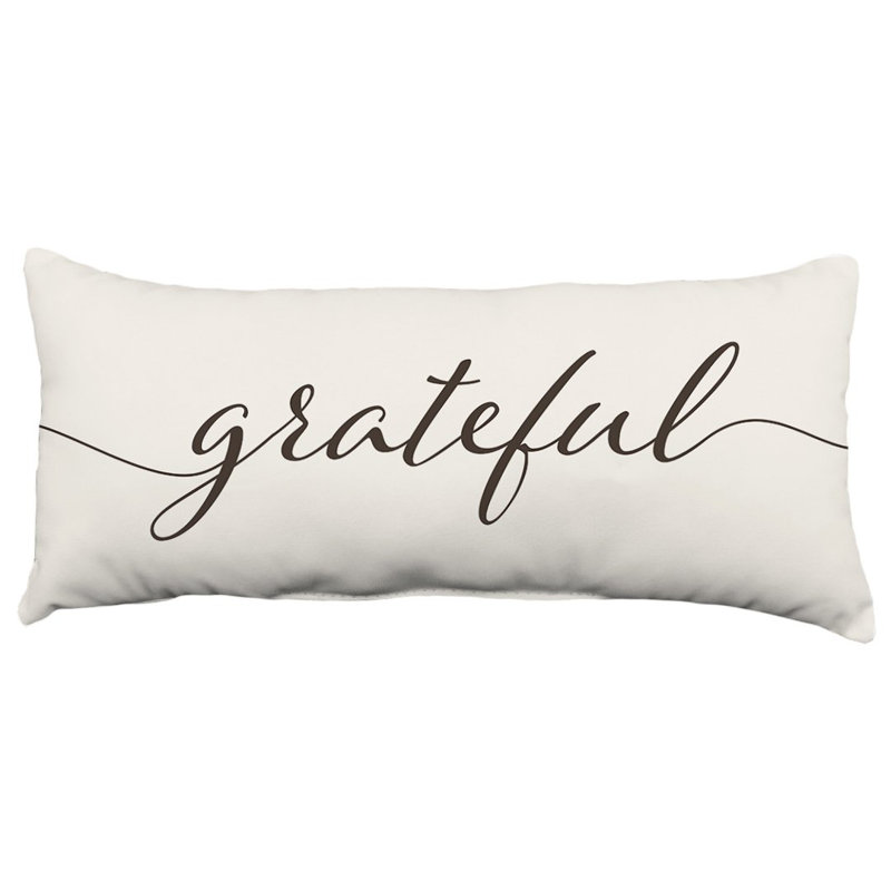 Coussin décoratif double face Grateful 16 po x 6 po