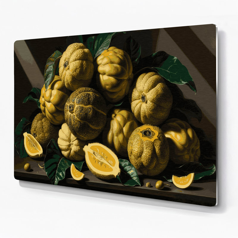 Fruit Breadfruit Brown Metal Wall Art, 8" H x 10" W