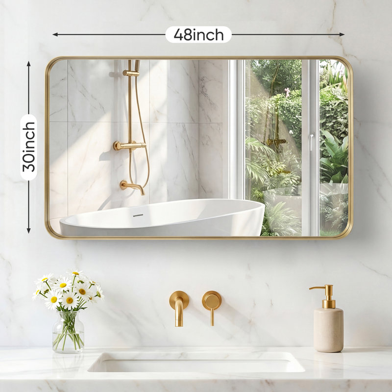 Miroir de salle de bain, Doré