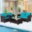 Anaan 8 - Person Patio Conversation Set with Cushions-1349233265