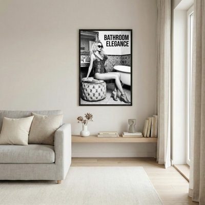 Bathroom Elegance Woman In Bathrobe Canvas Wrapped Wall Art Set Of 1