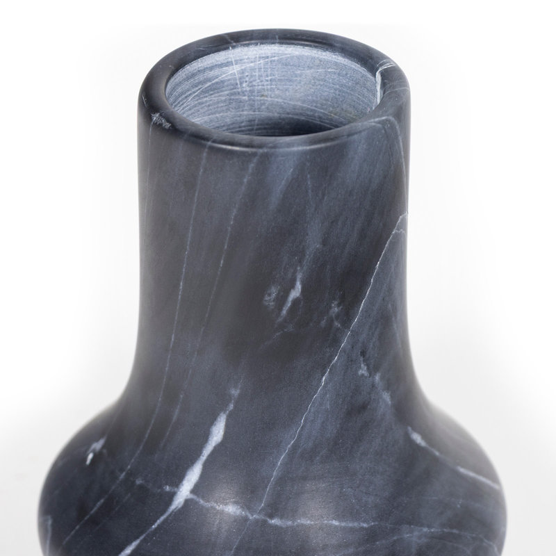 Jasper Marble Vase Small (Black), 5.75" H x 4.5" W x 4.5" D
