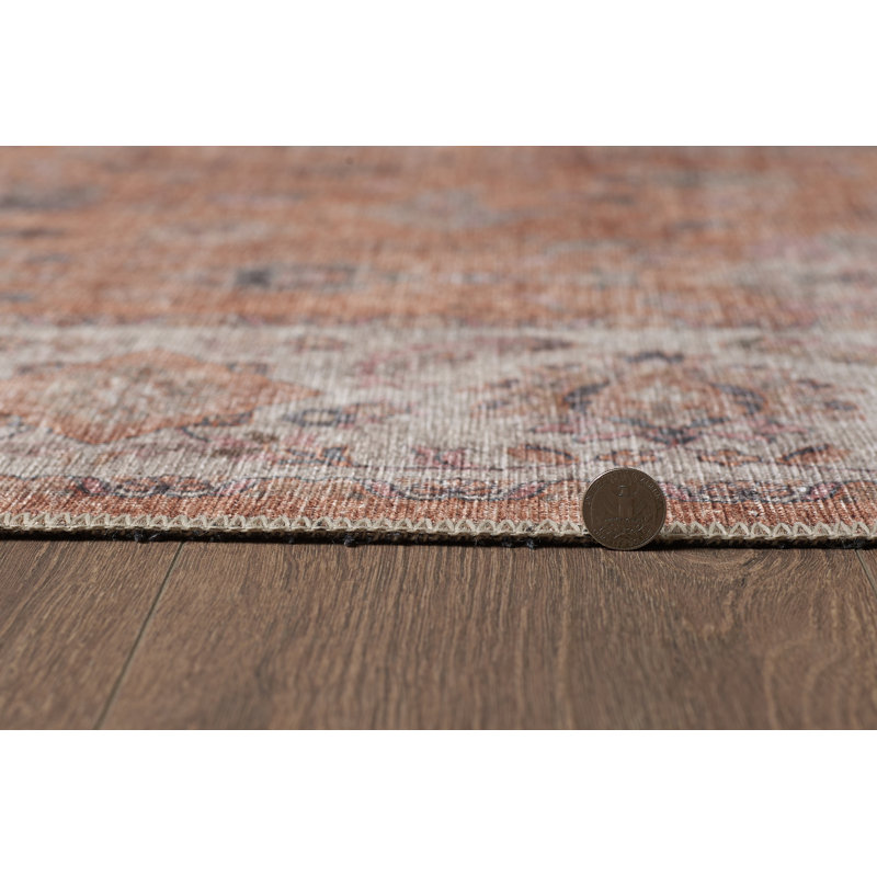 London Frederik Machine Woven Performance Area Rug - Rust/Ivory - 2'6" x 7'6" Runner, 2'6" x 7'6" Runner