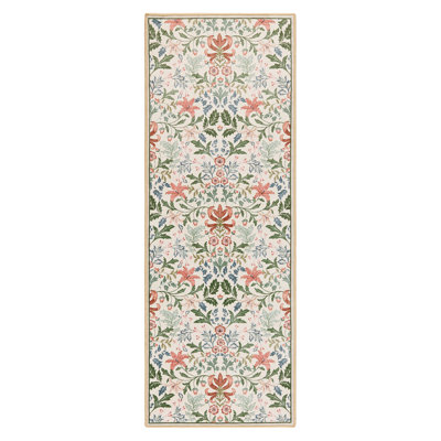 EVERWASH Haven Vintage Floral Machine Washable Area Rug with AirFlo Technology, Ivory, 2'6"x7'