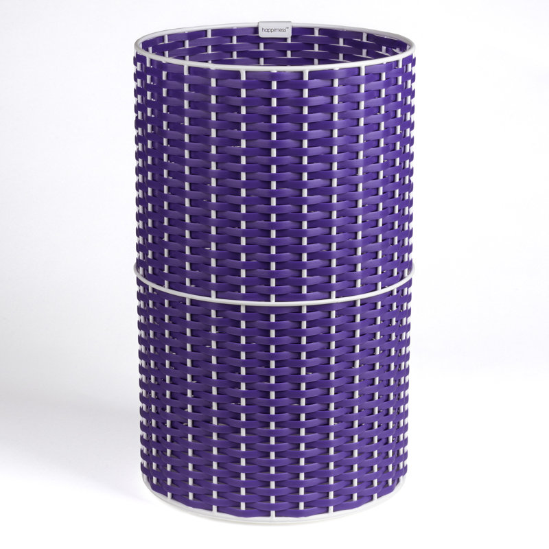 Cecil Open Waste Basket - 4.13 Gallons, Purple/White