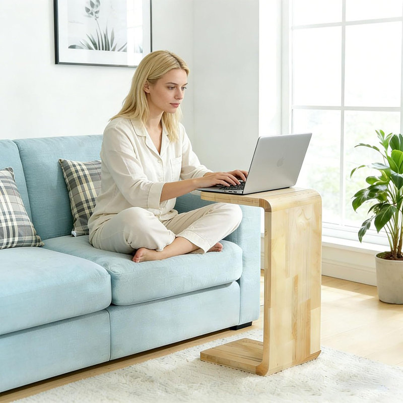 C-shaped End Table – Small Side Table For Couch