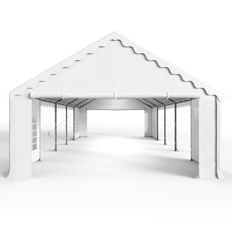 Tamijo 16 Ft. W X 32 Ft. D Canopy Tent With 5 Side Walls Heavy Duty Party Tents For Parties, White