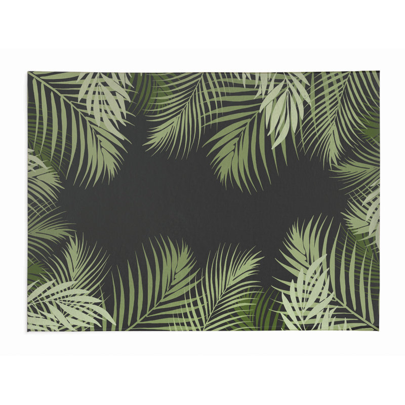 Waving Palm Outdoor Rug, Rectangle 3' x 5'