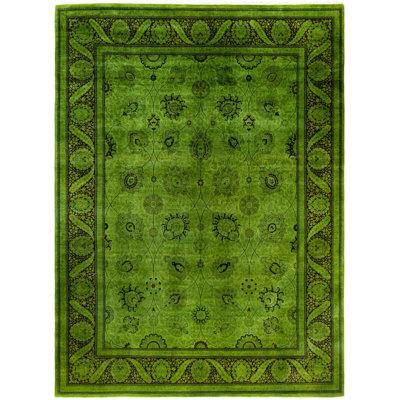 Overdyed One-of-a-Kind 9' 4" X 12' 2" Hand Knotted Area Rug