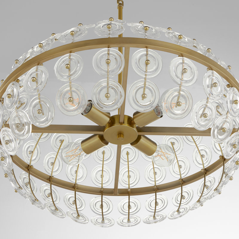 Selena 4 - Light Chandelier, Aged Brass