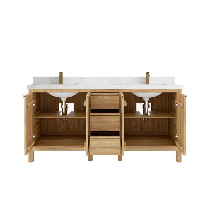 Ensemble de meuble-lavabo double 72 po Elizabeth, Calacatta Nuvo Quartz