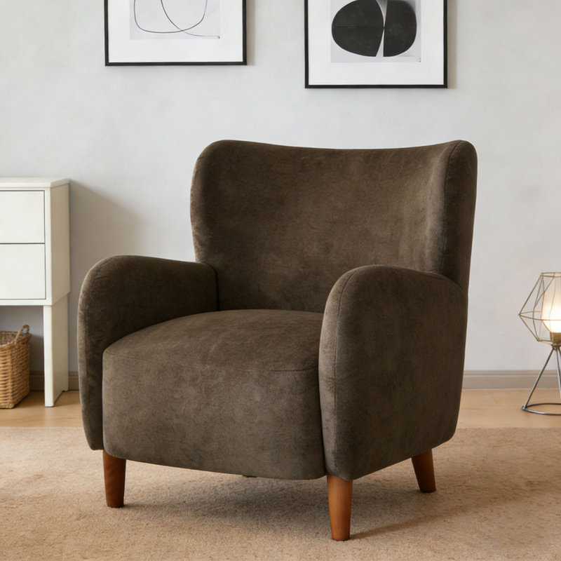 Fauteuil club rembourré à oreilles