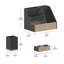 Kapricia Metal and Wood 3 Piece Desktop or Vanity Organizer Set-912702727
