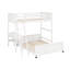Lit simple superposé au dessus d'un lit double avec bureau-779404966