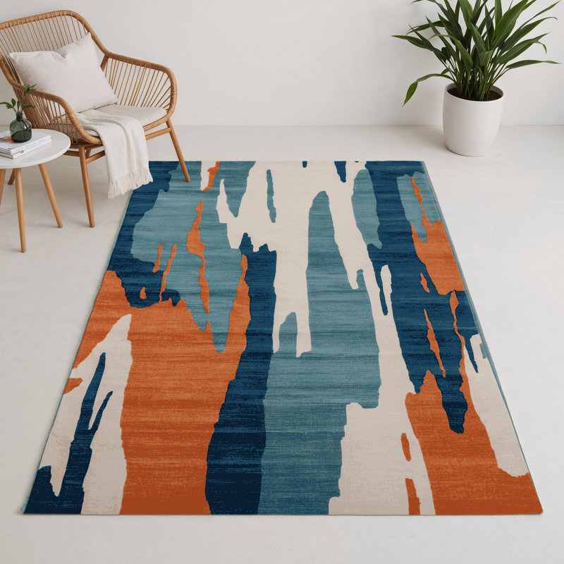 Tapis intérieur et extérieur gris Watercolor, Rectangulaire 3 pi x 5 pi