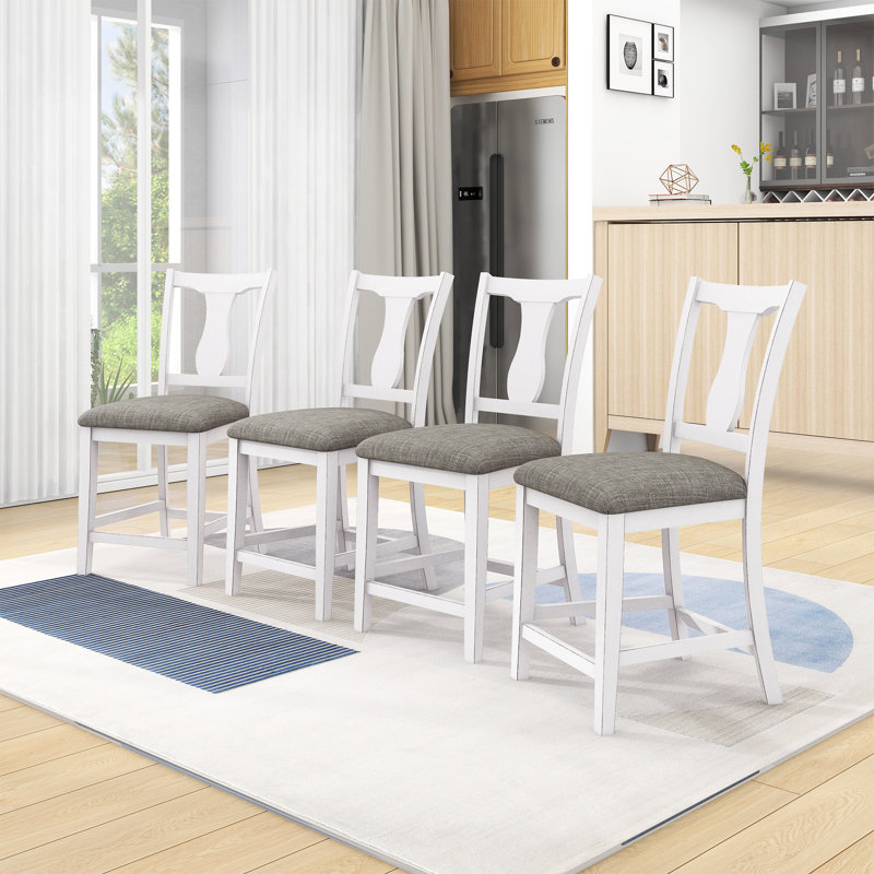 Ensemble de table de salle à manger 5 pièces à hauteur de comptoir en bois