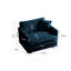 Siège de salon en tissu chenille bleu