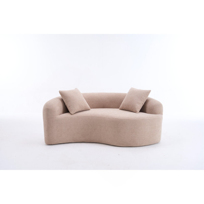 Canapé modulaire courbé en S: double profondeur, Beige