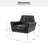 Johan Faux Leather Armchair With Metal Legs and Tufted Back-69986075