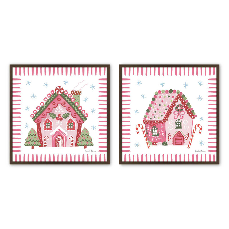 Ensemble de 2 estampes Ribboned Holiday, Brun Belvinder, 20 po x 20 po