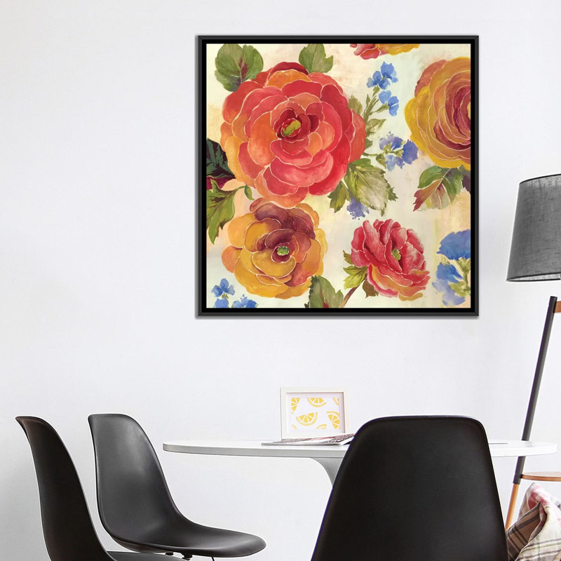 « amelia », reproduction sur toile, H 18 po x l 18 po x P 1,5 po, Toile avec cadre noir, Pas de tapis