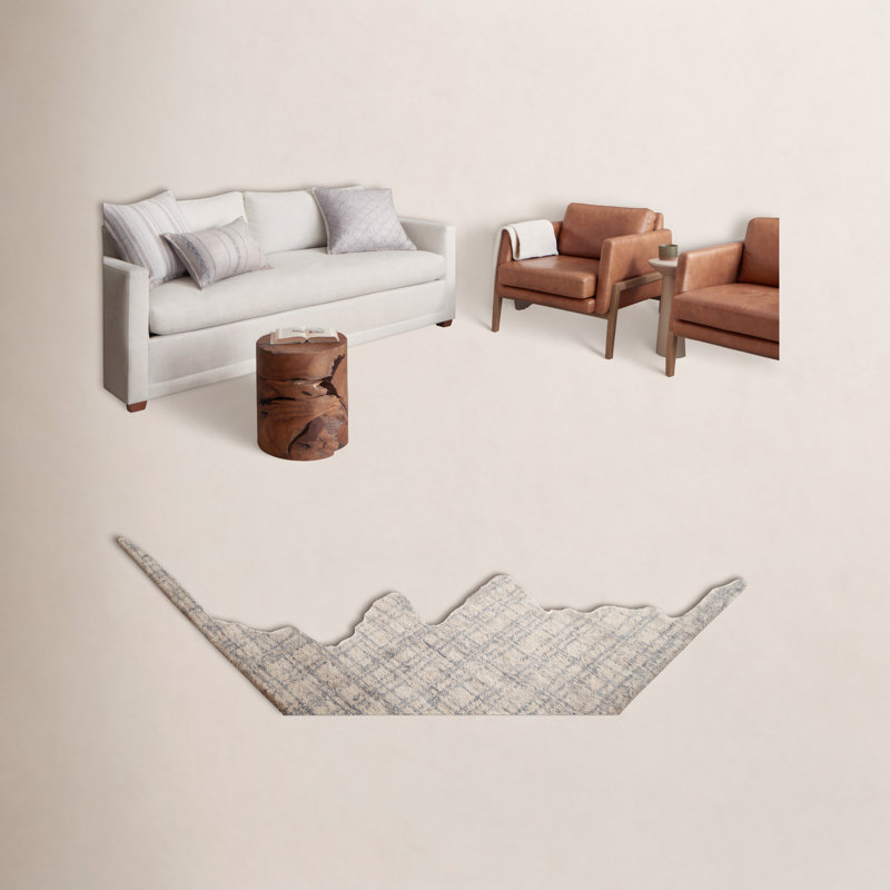 Chris Loves Julia x Loloi Polly Checkered Antique/Mist Area Rug, Rectangle 7'9" x 9'9"