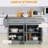 Rolling Kitchen Island, Gray-1316139455