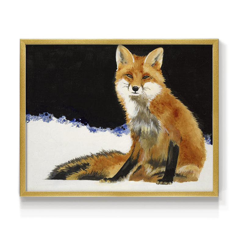 Fox -Framed Print - Restickable, 8" H x 10" W, Gold