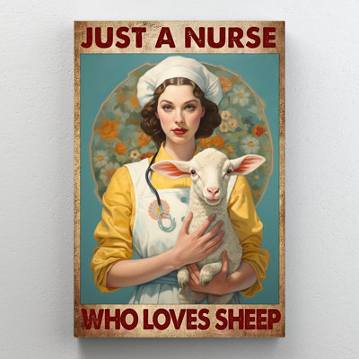 Just A Nurse Who Loves Sheep - 1 pièce G Just A Nurse Who Loves Sheep, impression sur toile