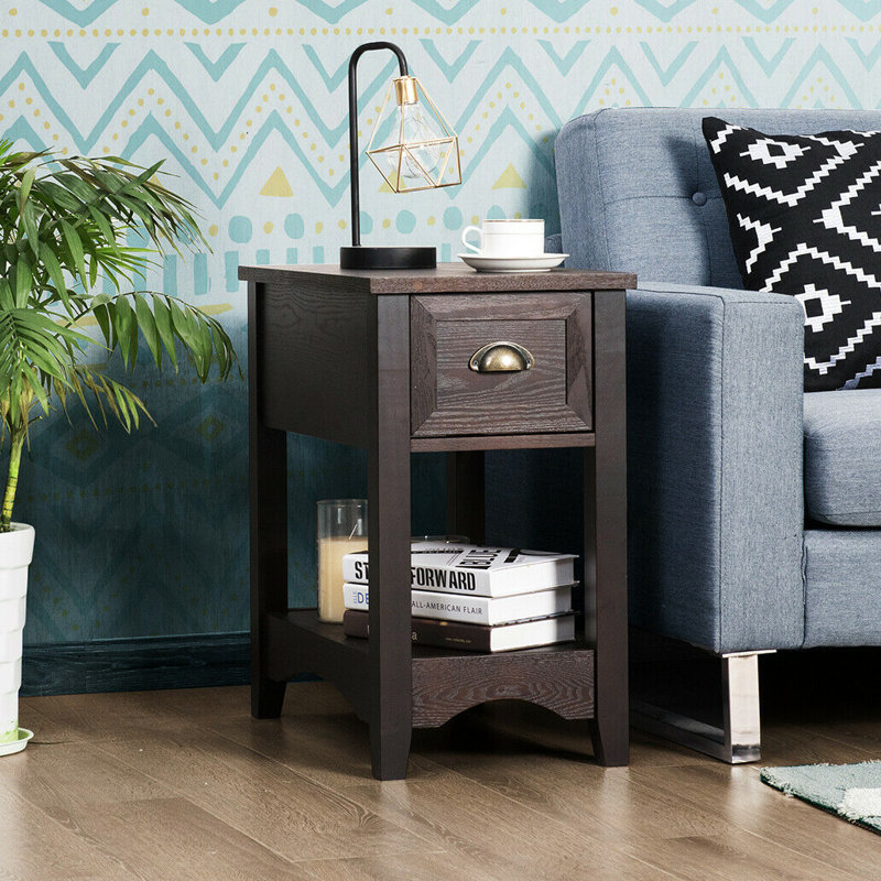 Patino 13'' W Nightstand, Reddish Brown