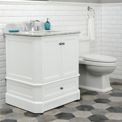31.25'' Single Bathroom Vanity with Marble Top