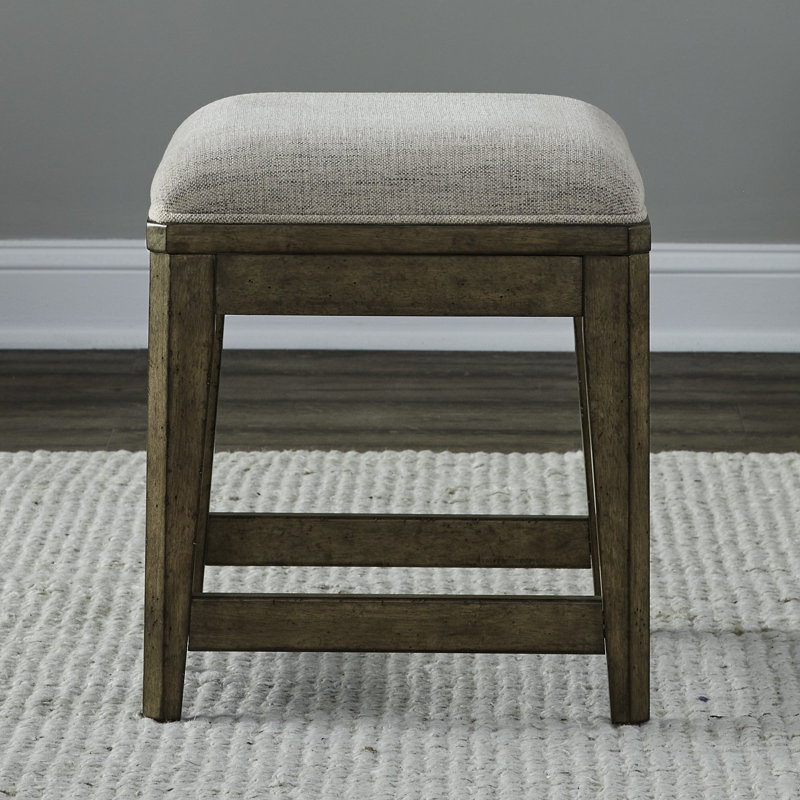 Gertraute Upholstered Console Stool w/ Footrest