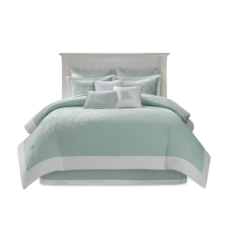 Édredon surdimensionné en coton surdimensionné pour grand lit avec détails corail et intérieur rembourré 100% duveteux