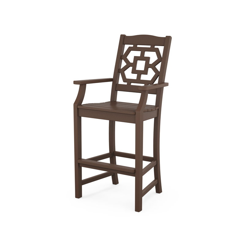 Ensemble repas pour 4 personnes avec table ronde Chinoiserie, Acajou