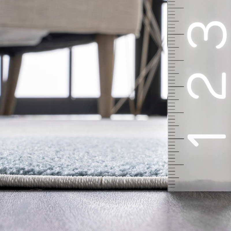 Scipio Modern Abstract Power Loom Performance Light Gray/Blue Rug, Rectangle 5' x 8'