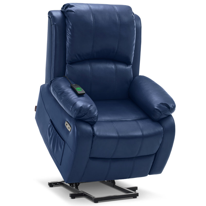 Rolanda Power Recliner Lift Chair with Massage and Heat, Extended Footrest, Navy Blue