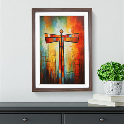 Angel Of The North Abstract - Single Picture Frame Print on Wood