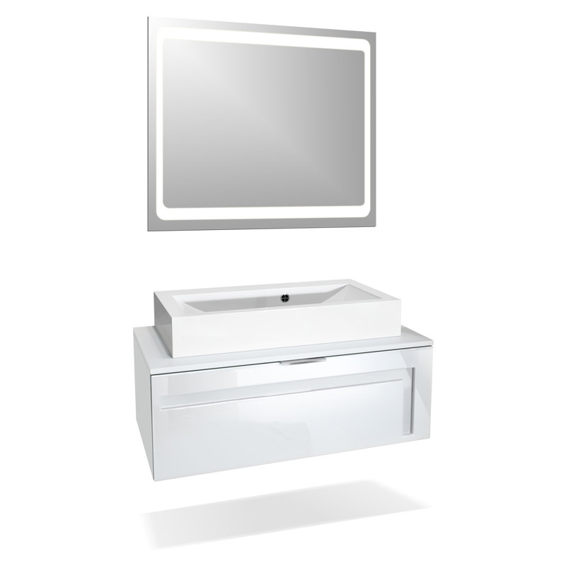 Kerner 960mm Wall Mounted Vanity Unit, White