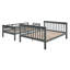 Lits superposés simples au-dessus d'un lit double, structure en bois massif pour les chambres familiales