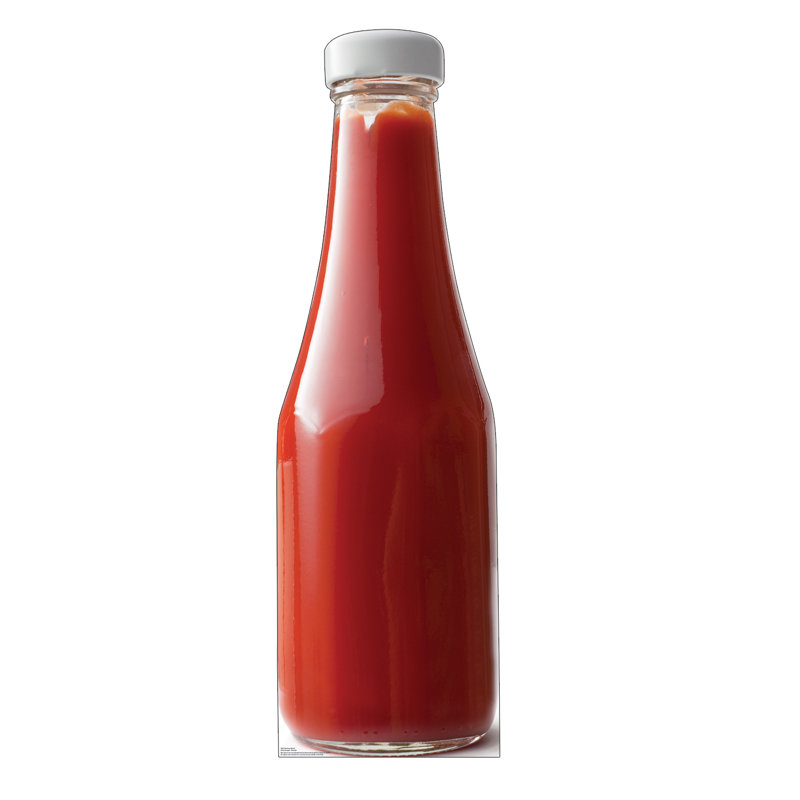 Life-Size Red Ketchup Bottle Cardboard Cutout Standup