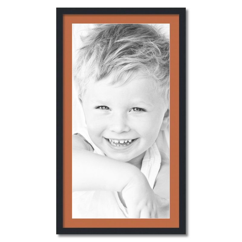 Cadre pour photo simple 18 po x 36 po en bois mat, Rouge / orange