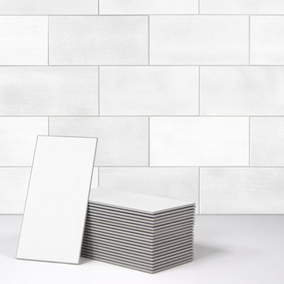 3" W x 6" L Subway Stone Composite Peel & Stick Mosaic Wall Tile