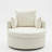 Round Oversized Swivel Barrel Chair with Half Moon Ottoman and Double Storage-1666658236